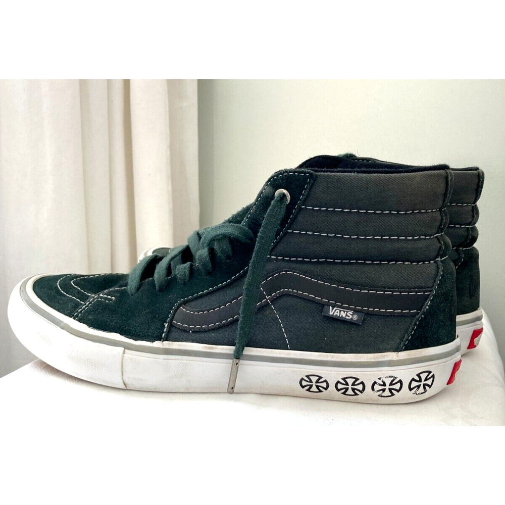 Vans Sk8-Hi Pro x Independent Spruce Green Black Skateboard Shoes Men’s Sz 10